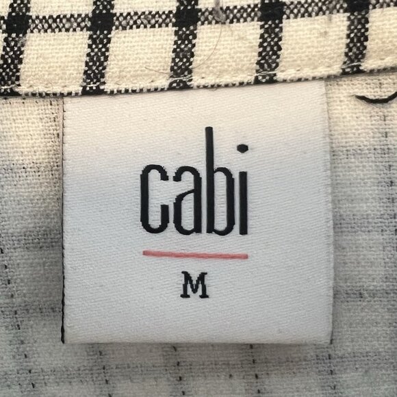 CABI Windowpane Plaid Jacket Blazer Women’s Medium Size Cropped Black White - Picture 5 of 16